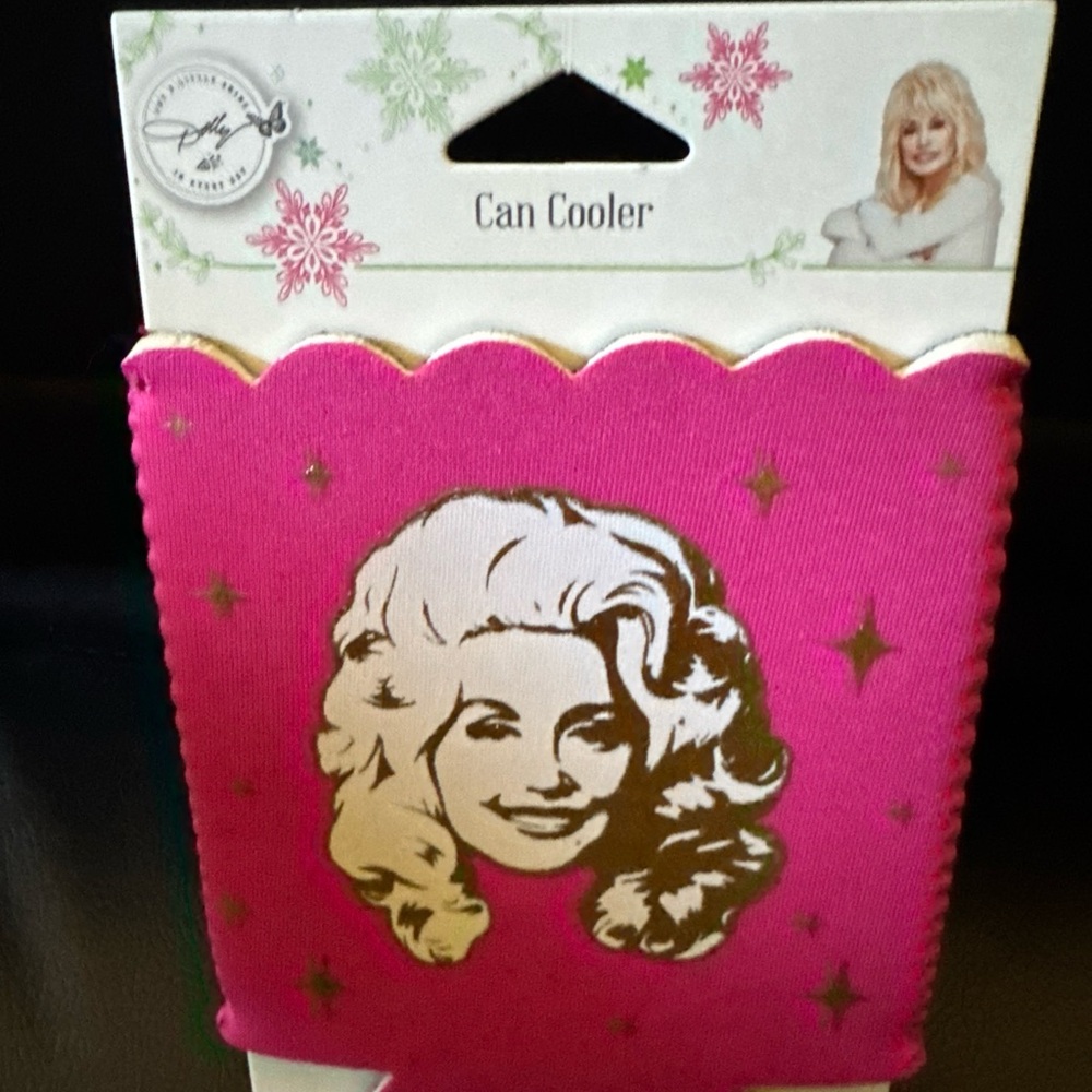 Pink Can Cooler with Dolly Parton